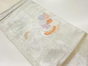 リサイクル　慶長錦引箔花菱七宝に蝶模様織出し名古屋帯